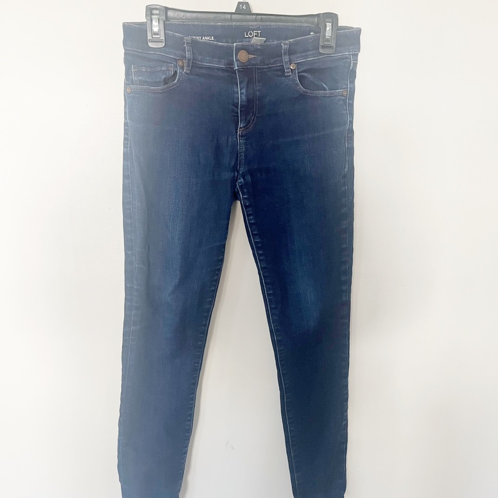 Loft Dark Wash Modern Skinny Ankle Jeans